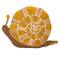 Hello Honey® 18" x 14" Mustard & Brown Hand-Woven Fabric Snail-Shaped Throw Pillow
